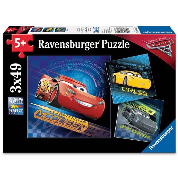 New sealed Ravensburger-3x49 Piece Puzzle - Disney Cars 3 - Picture 1 of 14
